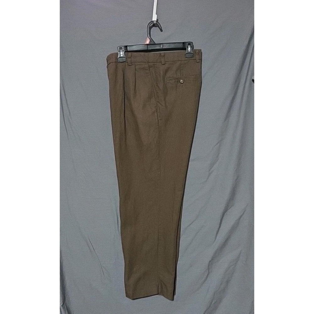 DOCKERS PREMIUM MEN'S TROUSERS 60% LINEN 40% COTTON Pleated Tailored Pants 34x30